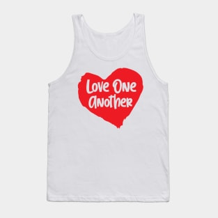 Love One Another 2 Red and White Tank Top